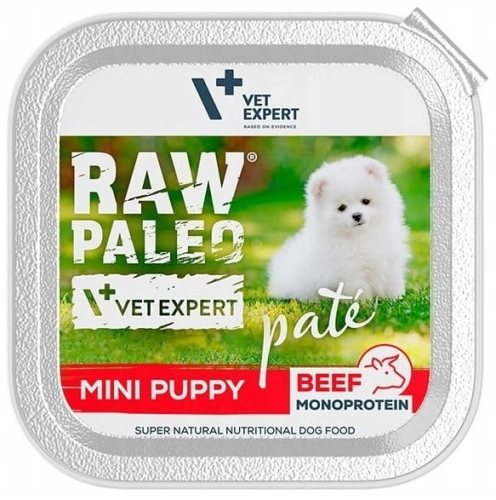 Raw Paleo Mini Puppy wołowina monobiałkowy pasztet dla szczeniąt 150g