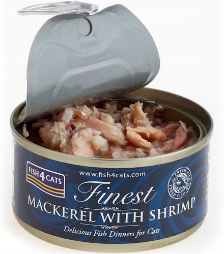 Fish4Cats Makrela z krewetkami 70g
