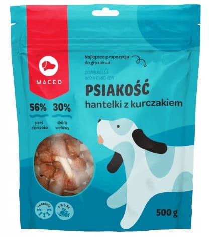 Maced Hantelki z kurczakiem 500g Przysmak dla psa