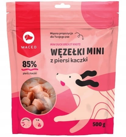 Maced Węzełki kokardki z kaczki 500g Przysmak psa