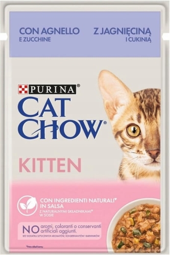 Purina Cat Chow Kitten Jagnięcina cukinia sos 85g