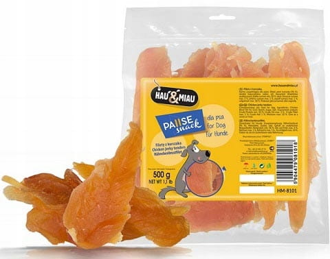 Hau Miau PauseSnack filety z kurczaka mięsny przysmak gryzak dla psa 500g