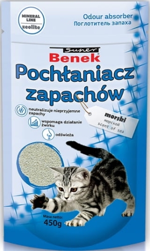 Super Benek morski pochłaniacz zapachów do kuwety naturalny zeolit 450g