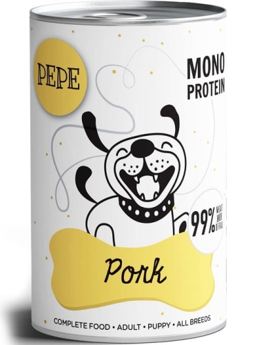 Paka Zwierzaka Pepe Monoprotein Pork Karma mokra dla psa Wieprzowina 400g