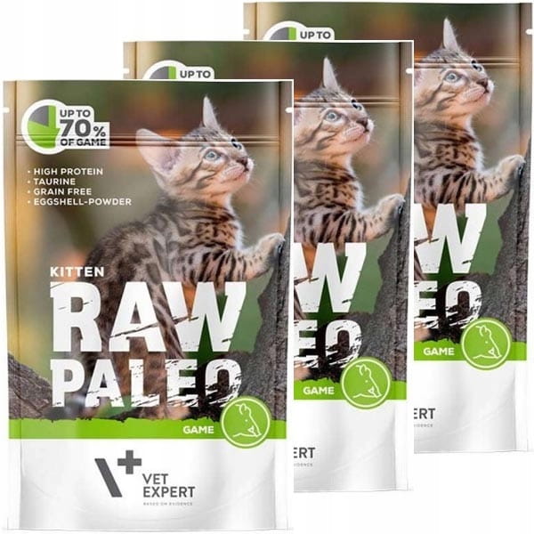 Vet Expert Raw Paleo Kitten dziczyzna mokra karma dla kociąt monoproteinowa 12x 100g