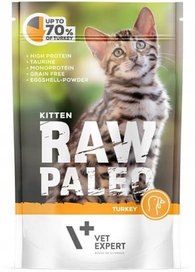 Vet Expert Raw Paleo Kitten indyk monoproteinowa mokra karma dla kociąt 12x 100g