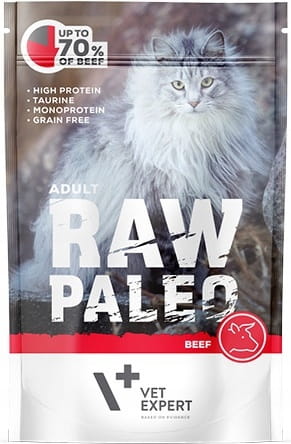 Vet Expert Raw Paleo Adult wołowina monoproteinowa mokra karma dla dorosłego kota 12x 100g