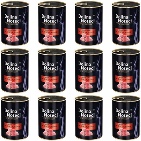 Dolina Noteci Premium BOGATA W CIELĘCINĘ 12x400g