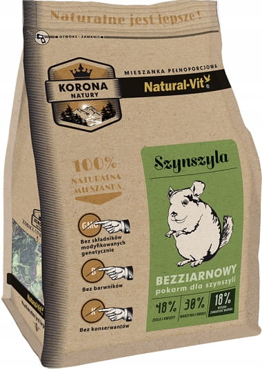 Natural-Vit Korona Natury pełnoporcjowa mieszanka pokarm dla szynszyli 750g