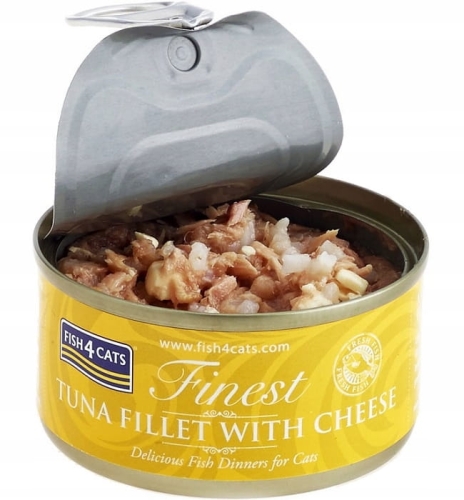 Fish4Cats mokra karma dla kota filety z tuńczyka z serem bez glutenu 70g