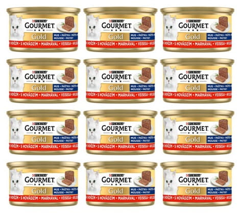 Purina Gourmet Gold mus z wołowiną 12 x 85g