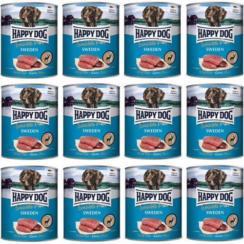 Happy Dog Sensible Pure Sweden Dziczyzna 12 x 800g