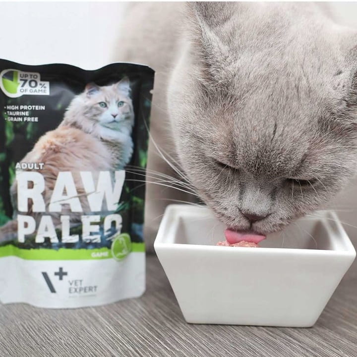 Vet Expert Raw Paleo Adult monobiałkowa mokra karma dla dorosłego kota dziczyzna 12x 100g