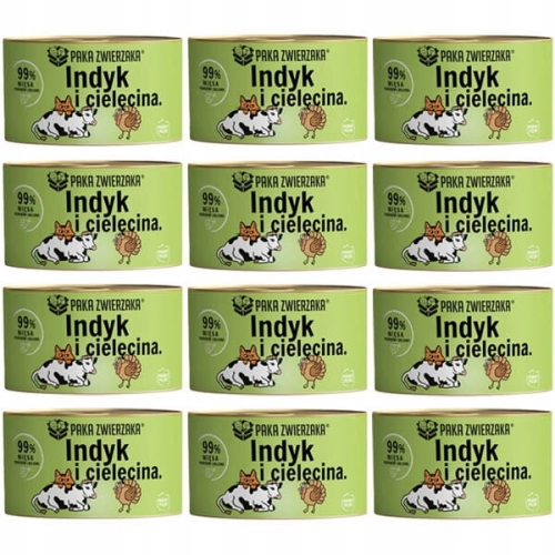 Paka Zwierzaka Kot Indyk z cielęciną 12 x 200g