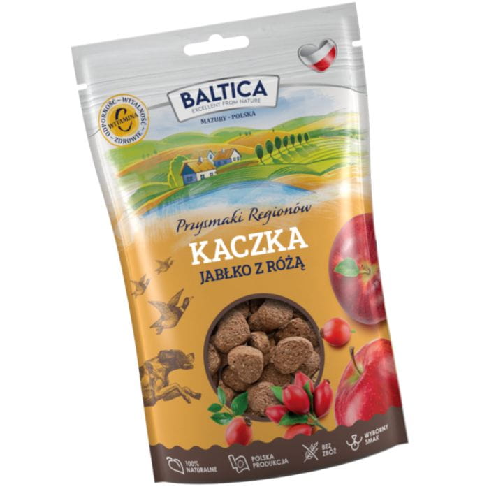 Baltica Przysmaki KACZKA Z JABŁKIEM I RÓŻĄ trenerki treserki dla psa 1.jpg
