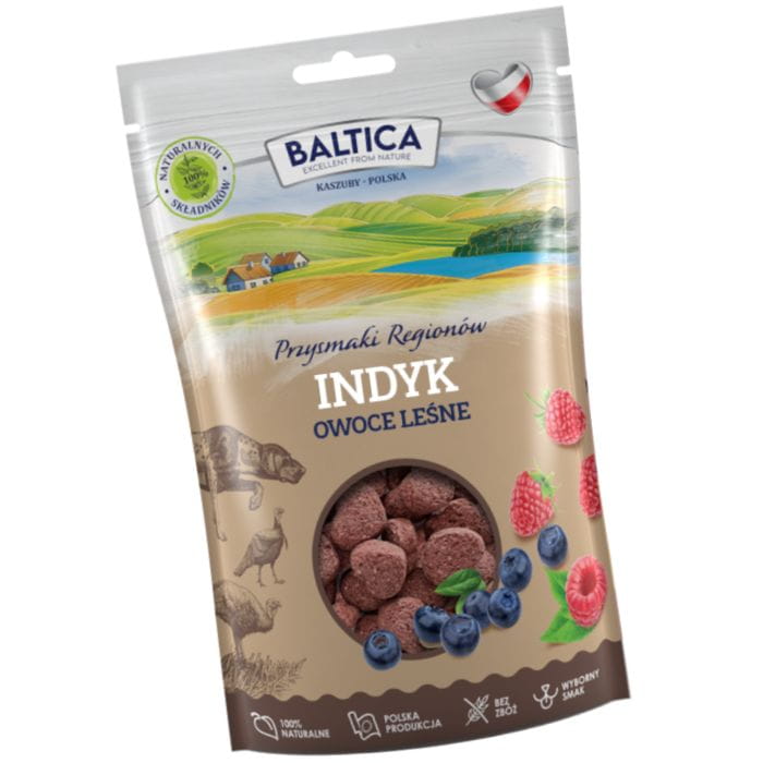 Baltica Przysmaki INDYK Z OWOCAMI LEŚNYMI trenerki treserki dla psa 100g 1.jpg