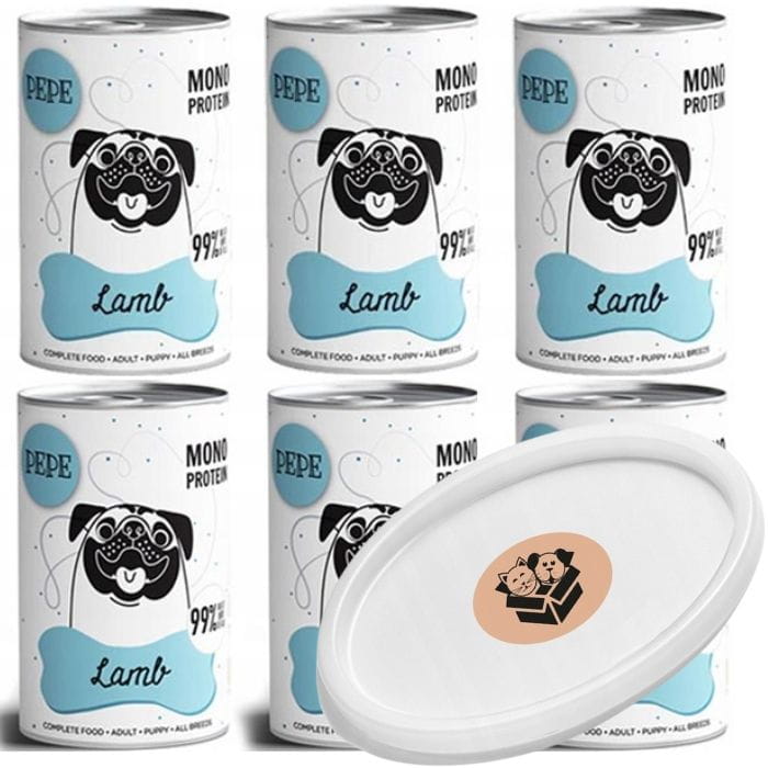 Paka Zwierzaka Pepe Karma mokra dla psa Jagnięcina 6 x 400g wieczko.jpg