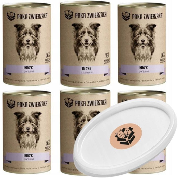 Paka Zwierzaka Karma mokra dla psa Indyk i żurawina 6 x 400g wieczko.jpg