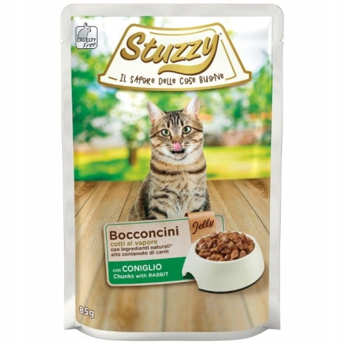 Stuzzy Bocconcini Karma mokra dla kota Królik w galaretce Saszetka 85g