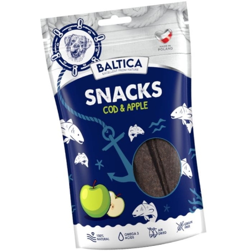 Baltica Snacks Przysmak treningowy dla psa Polędwica dorsza z jabłkami 80g