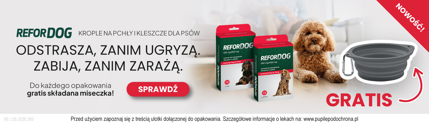 Refordog krople na pchły i kleszcze z gratisową miseczką Zoorro
