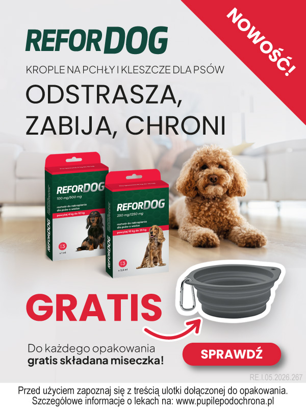 Refordog krople na pchły i kleszcze z gratisową miseczką Zoorro