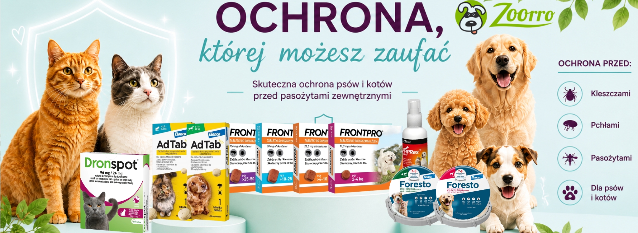 Ochrona przed kleszczami, pchłami i pasożytami Zoorro
